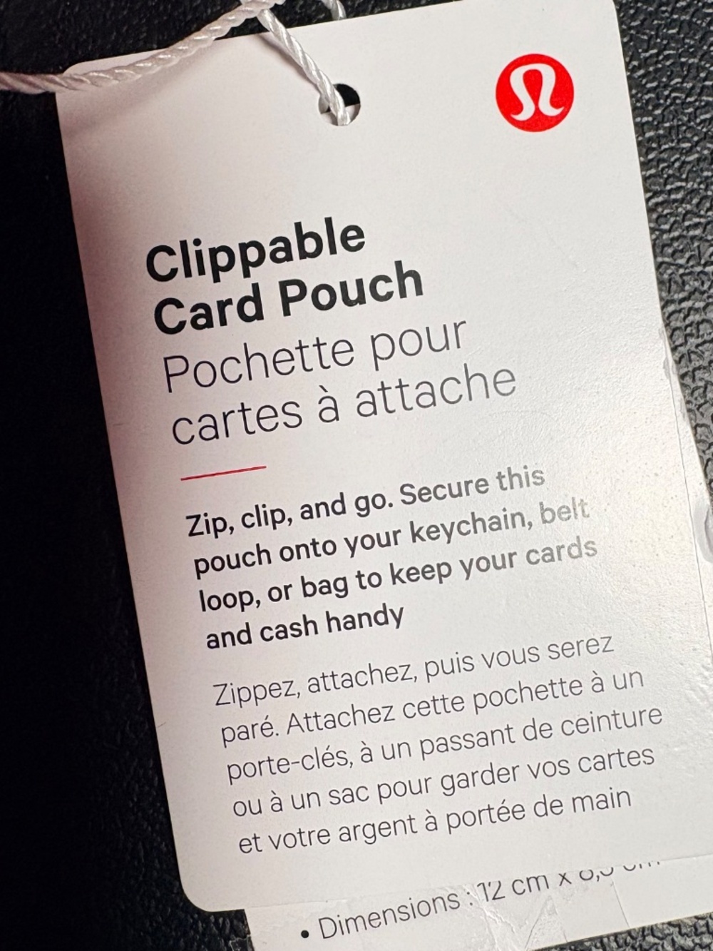 Lululemon Clippable Card Pouch Lulu Red/White NWT Sold Out - Picture 4 of 4